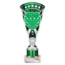 Cobra Star Tube Trophy | Green & Silver | 230mm