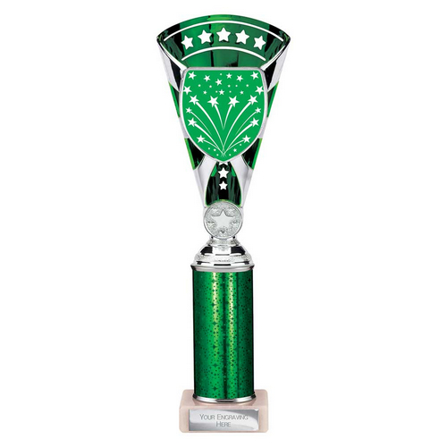 Cobra Star Tube Trophy | Green & Silver | 305mm