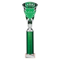 Cobra Star Tube Trophy | Green & Silver | 355mm