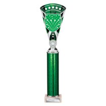 Cobra Star Tube Trophy | Green & Silver | 380mm