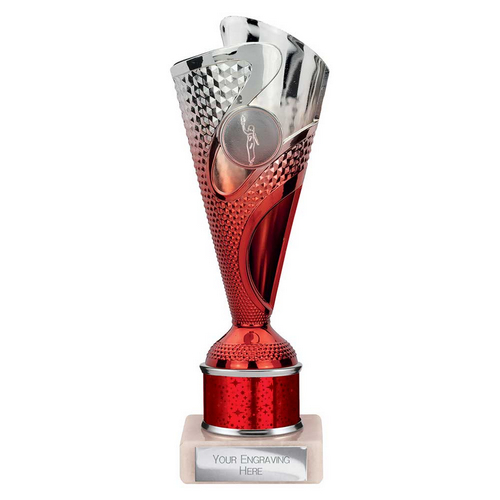 Rodeo Tube Trophy | Red & Silver | 215mm