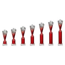 Rodeo Tube Trophy | Red & Silver | 215mm