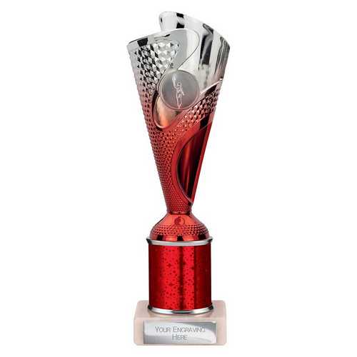 Rodeo Tube Trophy | Red & Silver | 240mm