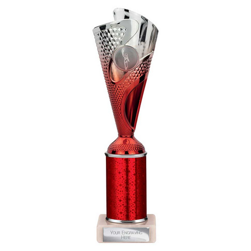 Rodeo Tube Trophy | Red & Silver | 265mm