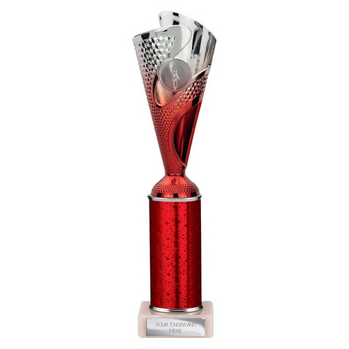 Rodeo Tube Trophy | Red & Silver | 290mm
