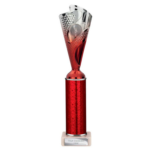Rodeo Tube Trophy | Red & Silver | 315mm