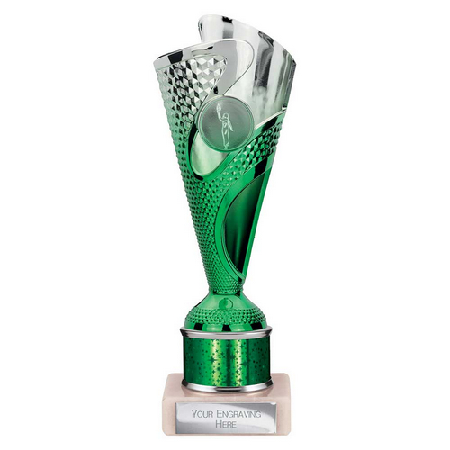 Rodeo Tube Trophy | Green & Silver | 215mm