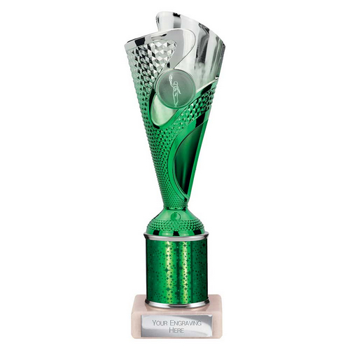 Rodeo Tube Trophy | Green & Silver | 240mm