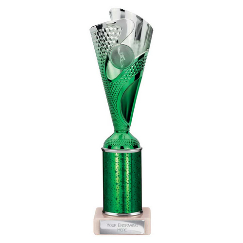 Rodeo Tube Trophy | Green & Silver | 265mm