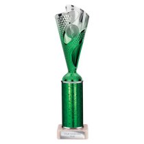 Rodeo Tube Trophy | Green & Silver | 290mm
