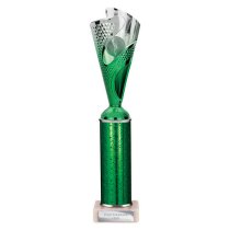 Rodeo Tube Trophy | Green & Silver | 315mm