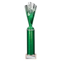 Rodeo Tube Trophy | Green & Silver | 340mm