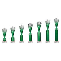 Rodeo Tube Trophy | Green & Silver | 365mm