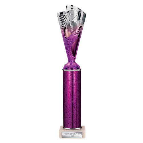 Rodeo Tube Trophy | Purple & Silver | 340mm