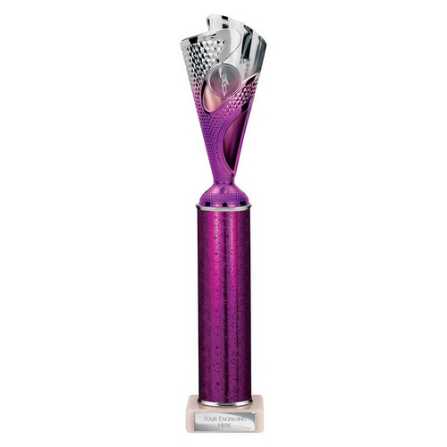 Rodeo Tube Trophy | Purple & Silver | 365mm