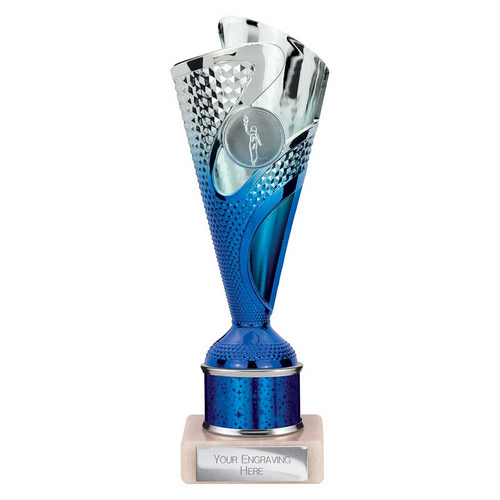 Rodeo Tube Trophy | Blue & Silver | 215mm