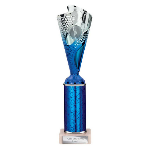 Rodeo Tube Trophy | Blue & Silver | 290mm