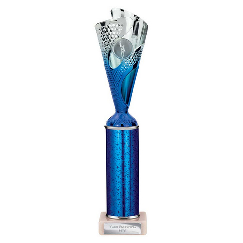 Rodeo Tube Trophy | Blue & Silver | 315mm