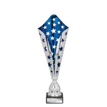 Galaxy Laser Trophy Cup | Silver & Blue | 390mm
