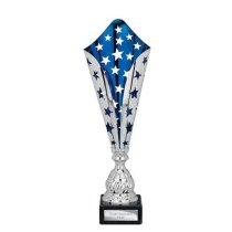Galaxy Laser Trophy Cup | Silver & Blue | 410mm