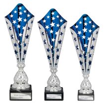 Galaxy Laser Trophy Cup | Silver & Blue | 440mm