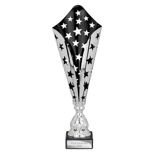Galaxy Laser Trophy Cup | Silver & Black | 390mm
