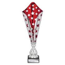 Galaxy Laser Trophy Cup | Silver & Red | 390mm