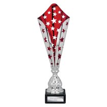 Galaxy Laser Trophy Cup | Silver & Red | 410mm