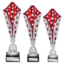 Galaxy Laser Trophy Cup | Silver & Red | 440mm