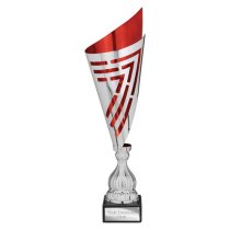 Arrow Laser Trophy Cup | Silver & Red | 425mm