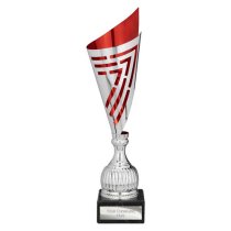 Arrow Laser Trophy Cup | Silver & Red | 450mm