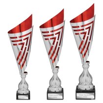 Arrow Laser Trophy Cup | Silver & Red | 450mm