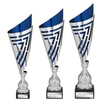 Arrow Laser Trophy Cup | Silver & Blue | 450mm