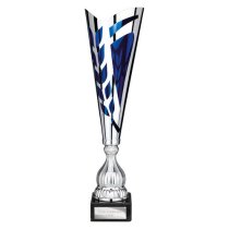 Inspire Laser Trophy Cup | Silver & Blue | 420mm