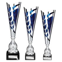 Inspire Laser Trophy Cup | Silver & Blue | 450mm