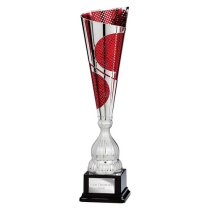 Quest Laser Trophy Cup | Silver & Red | 450mm