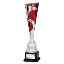 Quest Laser Trophy Cup | Silver & Red | 470mm