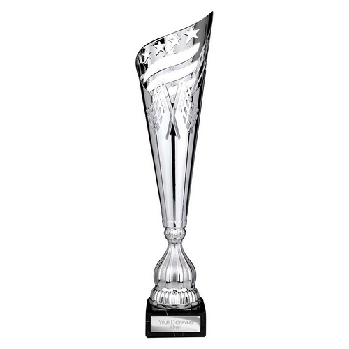 Monza Lazer Metal Trophy Cup | Silver | 465mm