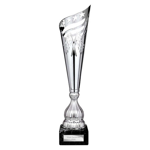 Monza Lazer Metal Trophy Cup | Silver | 490mm
