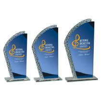 Hawk Glass Trophy | Blue | 205mm
