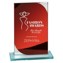 Seismic Mirror Glass Trophy | Red & Silver | 150mm