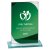 Seismic Mirror Glass Trophy | Green & Silver | 150mm - CR25117A