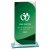 Seismic Mirror Glass Trophy | Green & Silver | 190mm - CR25117C