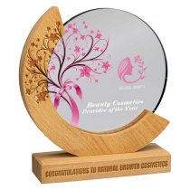 Lunar Glass & Beechwood Trophy | 25mm Thick | 185mm