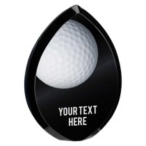 Supremacy Golf Ball Glass Trophy | Black | 30mm Thick | 160mm