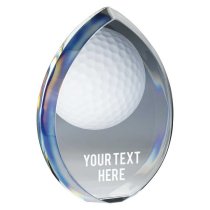Supremacy Golf Ball Glass Trophy | Clear | 30mm Thick | 160mm