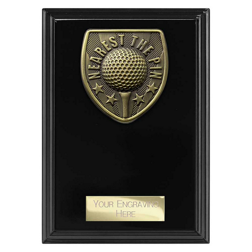 Cobra Plaque Golf Trophy | Nearest the Pin | Black | 150mm
