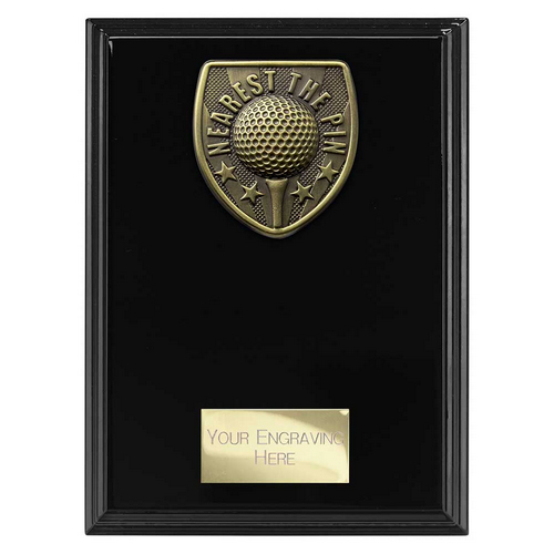 Cobra Plaque Golf Trophy | Nearest the Pin | Black | 175mm