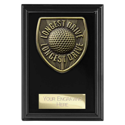 Cobra Plaque Golf Trophy | Longest Drive | Black | 125mm