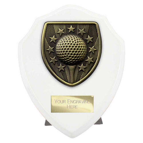 Cobra Shield Golf Trophy | White | 125mm